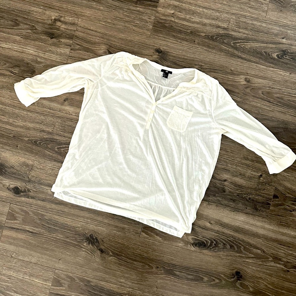 H&M Cream Lightweight Henley